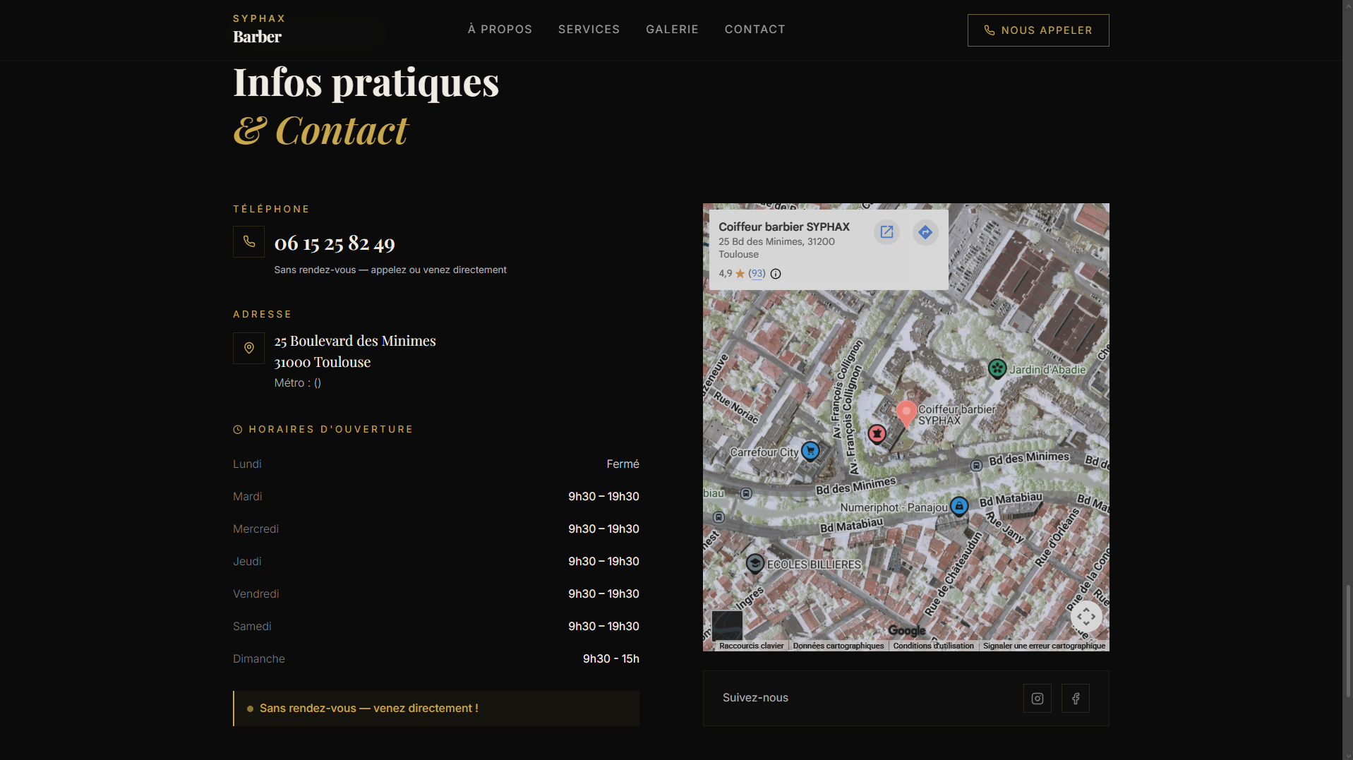 Infos pratiques Barbier